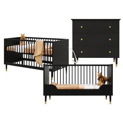 2-delige babykamer Zwart Hout