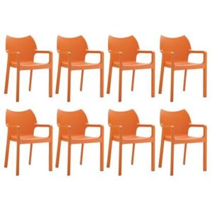 Dining stoel Oranje Polyester van 24Designs
