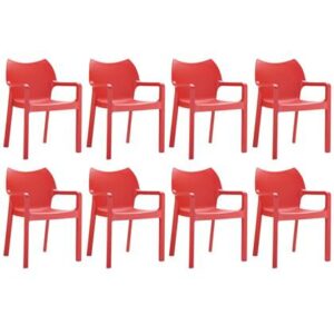Dining stoel Rood Polyester van 24Designs