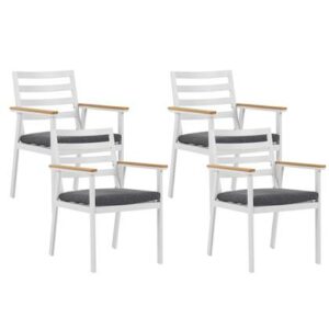Dining stoel Wit Aluminium van Beliani