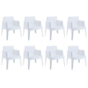 Dining stoel Wit Polyester van 24Designs