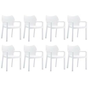 Dining stoel Wit Polyester van 24Designs