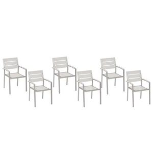 Dining stoel Wit Textiel van Beliani