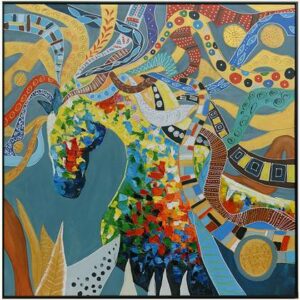 Handgeschilderd Multicolor Canvas van Fine Asianliving