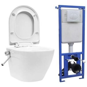 Hangend toilet Wit Keramiek van vidaXL