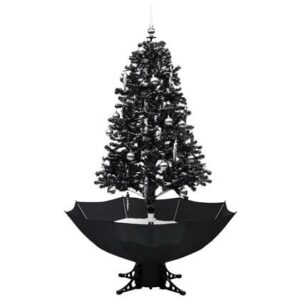Verlichte kerstboom Zwart PVC van vidaXL