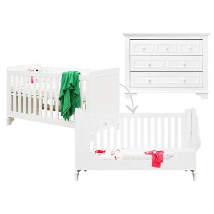 2-delige babykamer Wit MDF van Bopita