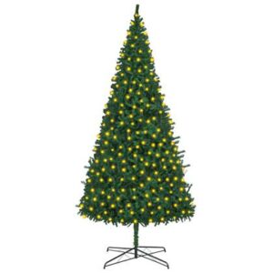 Verlichte kerstboom Groen Staal van vidaXL